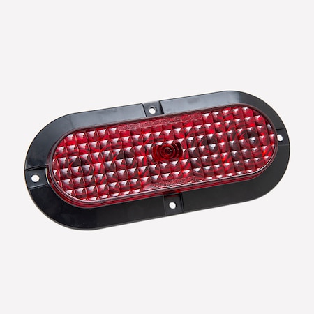 Tecniq 6" Oval Red Stt Horiz Srf Mnt Red Lens 3 Pole TQ T61-RRHT-1